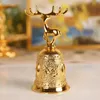 Christmas Decorations Handbell Cute Brass Handbell Table Bell Call Bell Fashion Mini Elk Pattern Metal Reindeer Decoration Creative Christmas Gifts 231024