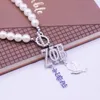 Choker Pearl Chain OT Greek Lady Community 1920 Zeta Phi Beta Sorority Naszyjnik