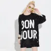 Urban Sexy Dresses Summer Women Stage Costume 3/4 Sleeve Sourder Sequin T-Shirt Dress Street Hip-Pop Mesh Eversives Excaled Long Tee Bon Jour 231024