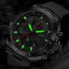 Armbandsur Lige Mens Watches Casual Chronograph Waterproof Military Sports Wrist Watch Fashion Quartz Calender Man Clock Relogio Masculino 231025