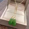 Pendientes colgantes LH estilo étnico Natural Hetian Jade temperamento jaspe para novia regalo de cumpleaños accesorios de joyería