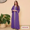 Etnisk kläder Fashion Woman Muslim Abaya Gold Stamping Shiny Summer Thin Dubai klänningar Kaftan Turkiet Marocko Kvinna Musulman Vestido