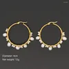 Hoop Earrings Go2Boho Golden Plated For Women Jewelry 2023 Bohemian Fashion Pearls Ear Ring Freshwater Earring Wholesale Gifts