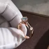 Joyería de moda clásica de seis garras Plata de ley 925 Relleno de oro rosa Diamante de alta calidad Eternidad Mujeres Banda de compromiso de boda 2982