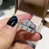 Choucong flambant neuf de luxe en argent sterling 925 pavé de saphir blanc CZ diamant éternité fête femmes mariage bague de serpent pour Love249D