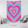 Tapestries Colorful Latte Love Coffee Heart Pink Green Tapestry Wall Hanging Art Room Decor Aesthetic Bedroom Background