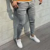 Jeans pour hommes Bodybuilding Mens Full Casual Denim Poche Pantalon de sport d'été Longueur