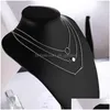 Hanger Kettingen Fashion Statement Mtilayer Ketting Mti-Element Metalen Staaf Cirkels Geometrische Ronde Chokers Kettingen Dames Sieraden Dr Otg1H