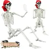 Decoraciones navideñas WODMAZ 5.4 pies Esqueleto de tamaño natural de Halloween Tamaño completo Esqueleto de pirata humano realista Decoración Decoración 231024