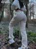 Jeans pour femmes Pantalon cargo à jambe droite Femme taille haute décontractée Baggy Slim Vintage Y2k Streetwear Pantalon large élastique Mode 231025