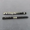 Top Japan 17 Holes Ebony flute Open Hole Silver Plated E key Grenadilla Wood Professional Flute