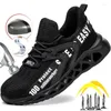 Stövlar Fashion Safety Sneaker med ståltå Cap Shoes Men Puncture Proof Work Breatble Man Plus Size 36-50