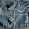 Kurtki męskie ciężkie retro dżinsowe kurtkę nową trójwymiarową odzież kieszonkową kieszonkową jaszczarkę YQ231025