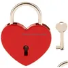 Door Locks 7 Colors Heart Shaped Concentric Lock Metal Mitcolor Key Padlock Gym Toolkit Package Door Building Supplies Drop Delivery Dhvxu