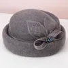 Berretti H269 Cappello stile Fedora e borsalino in feltro di lana femminile Autunno Inverno Coreano Retro britannico Decorazione in filato Cappelli moda donna