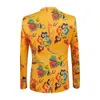 New Chinese Style Yellow Dragon For Men Stage Singer Wedding Dress S Printed Suit