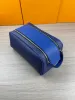 Bags Cosmetic & Cases King 25 M47528 Men's Toilet Pouch Luxury Beauty Case Pochette Blue Coating