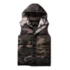Herenvesten Mouwloos jack Trendy bedrukt vest met ritssluiting Ademend vest met capuchon Warm voor dagelijks gebruik