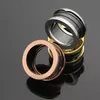 Whole-316L Titanium Steel Pleated Rose Gold Gear Pierścień dla par Czarno-Biały Pierścień Ceramiczny 295a