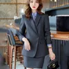 Kvinnors kostymer Fashion Women Solid Color Black Blazer Jacket Casual Long Sleeve Coat Office Formal Lady Single Button Blazers Work Suit