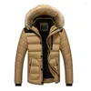 Männer Unten Winter 2023 Baumwolle Fleece Warme männer Jacke Mode Hübscher Schlank Mit Kapuze Business Casual