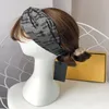 2022 Elastiska tvärband Bandanas hårband för kvinnamodedesigner Brown denim bomullsbrev tryckt turban sport headba2173