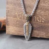 Hanger Kettingen Noorse Mythologie Odin's Speer Ketting Mannen Rvs Gungnir Pijlpunt Viking Rune Amulet IJslandse Sieraden