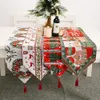 Bordslöpare julhemdekoration föremål stickat tygbord flagga kreativ julduk bordsdekoration heminredning 231025