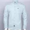 HOMME刺繍100％コットンブランドシャツCAMISA MASCULINA MENロングスリーブドレスシャツ男性