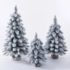 Decorações de Natal 60cmfloco de neve Luz de árvore de Natal 45cm Luz de tira de árvore de Natal 2024 Árvore flocada Lareira Decoração interna Festa de luz 231025