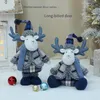Décorations de Noël Décoration d'arbre de poupée bleue Chapeau pointu Fenêtre de cerf à longue bouche Installation facile 231025