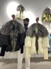 Pelliccia da donna Finto inverno Collo in vera pelliccia di volpe Giacca imbottita in piumino d'anatra bianca Cappotto da donna grande caldo e moda regolare 231121