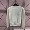 Maglieria con fiocco pullover maglione casual con strass lettera design moda top in maglia