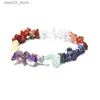 Charm Bracelets 12pc Natural Gem Stone Bracelet Irregular Crystal Stretch Chip Beads Nuggets Bracelets Bangles Quartz Wristband for Women Q231025