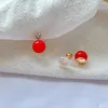 Orecchini posteriori finti piercing rosso bianco simulato perla cristallo clip per donne gioielli rotondi polsini dell'orecchio orecchini regalo nuziale