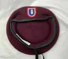 Berets US Army 82nd Airborne Division Wool Red Beret First Lieutenant Officer Rank Hat Military Reenactment