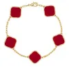 Biżuteria projektant V Gold Four-Leaf Clover Clover Bransoletka Agate Shell Diamond Multi-colorred Bransoletę Festiwal Vannis Cleef Anniversary Gift