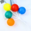 Festive Supplies 5Pcs/set Rainbaow Ball Cake Topper Macaron Pink Blue Decorating For Wedding Birthday Party Decoration