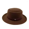 Berets Porkpie Hats for Men Fedoras Jazz Gentleman Flat Top Hat Panama Fashion Sombrero Hombre Chapeu Masculino Vintage Business