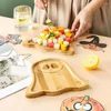 Tallrikar Ghost Wood Fruit Snack Storage Plate Cheese Bread Charcuterie Serverande skålbricka Halloween Party Kitchen Supplies