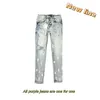 Jeans roxo masculino jeans designer elástico casual longo verão novo estilo fino ajuste jeans casuais tamanho 30-38