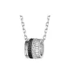 Baoshilong Gear Necklace Men and Women's Black and White Ceramic Four Ring Transport Beads زوجان من ذوي الياقات