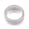 Moissanite Diamond Men's Ring 925 Silver Plated Platinum Ring Hip Hop Style Diamond Ring