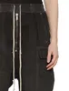 Original schwarze Shorts High Street Casual Denim Schlamm gefärbt gewaschene Quaste Shorts Kordelzug große Taschen lose trendige Herren Capris