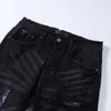 Lila jean amiiris designer jeans mens mode trendig modebrev broderad cashewblomma mager 91n6