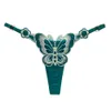 Butterfly Element Thong Feels Feel Hot See-Through Hafd Regulowane Niski wieżowca uwodzicielskie majtki