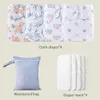 Tygblöjor Happyflute Ecological Cloth Diaper Breattable Nappywashable Reusable Diaper Gift Set med Wetbag 231025