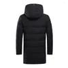 Heren donswinterwarme jas Heren Oversized lange katoenen parka Puffer Uitloperjassen Streetweare mannelijk