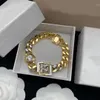 2023 Nieuwe co-branded stijl, Designer kettingarmband Oorbellen ring, Cubaanse ketting Geometrisch vierkant rond Alfabet Kristal klassieke sieraden met meerdere elementen, luxe set