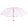 Parapluies Transparent parapluie pliant voyage Clear extérieur jour ensoleillé pleuving pliable dôme femme